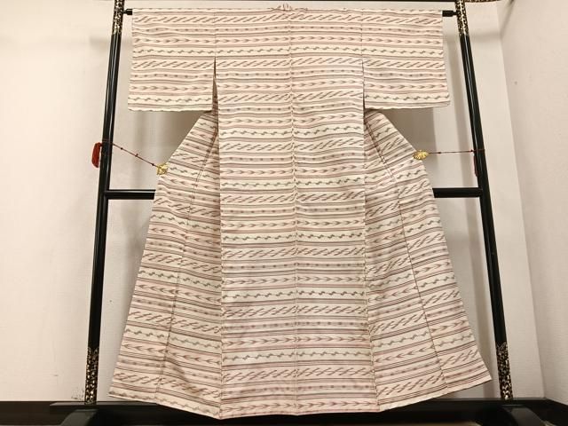 平和屋着物▽訪問着 単衣 紬地 風景花文 正絹 逸品 AABD6471jh