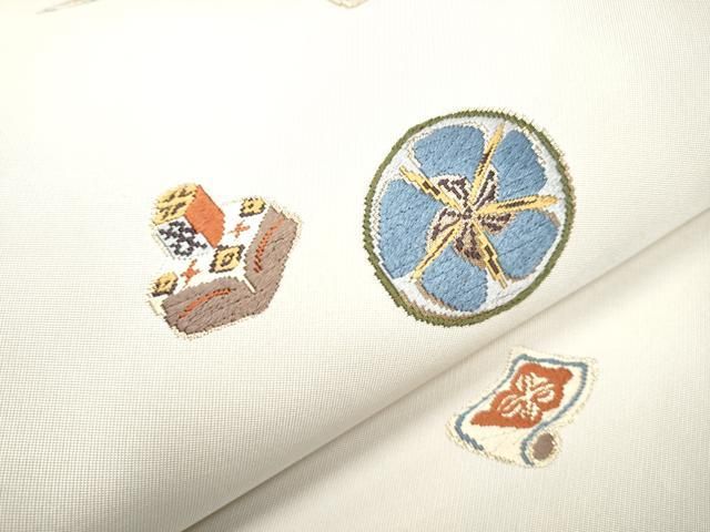 平和屋着物●九寸名古屋帯　唐織　玩具花丸文　金糸　正絹　逸品　CABA1067hy 平和屋着物○九寸名古屋帯 唐織 玩具花丸文 金糸 正絹 逸品 CABA1067hy