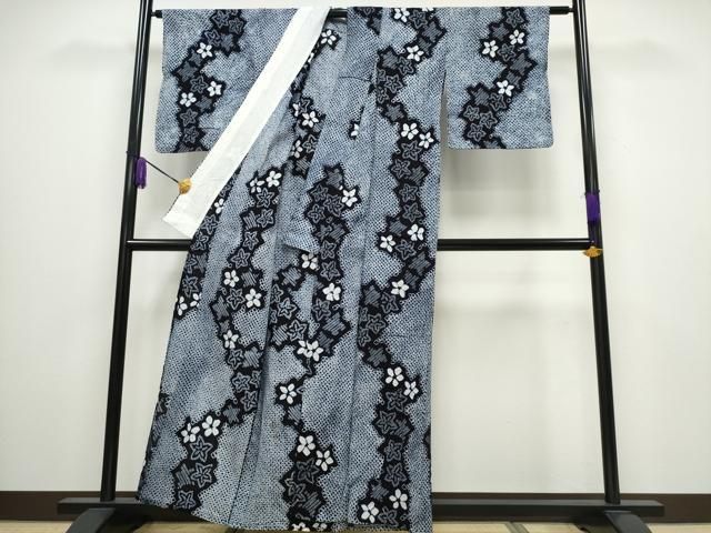 平和屋着物∴夏物 浴衣 有松鳴海絞り 花唐草文 綿 逸品 CABA0427ng 平和