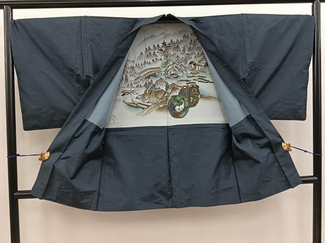 平和屋着物○男性 本場大島紬 アンサンブル 吉祥文 証紙付き 正絹 逸品