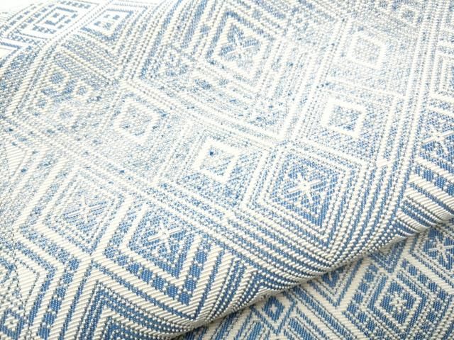 平和屋着物○つけ帯 輪奈織 菱吉祥文 銀糸 正絹 逸品 CABA0948hy