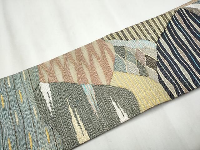 平和屋着物▽スリーシーズン　春夏秋　つけ帯　すくい織　束ね熨斗文　正絹　逸品　CABA0951hy 平和屋着物○スリーシーズン 春夏秋 つけ帯 すくい織 束ね熨斗文