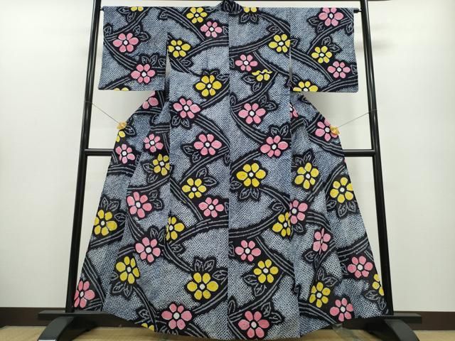 平和屋着物∴夏物 浴衣 有松鳴海絞り 百合 綿 逸品 CABA0439ng 平和屋1