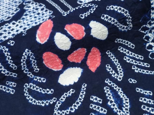 平和屋着物∴夏物 浴衣 有松鳴海絞り 花唐草文 綿 逸品 CABA0427ng 平和