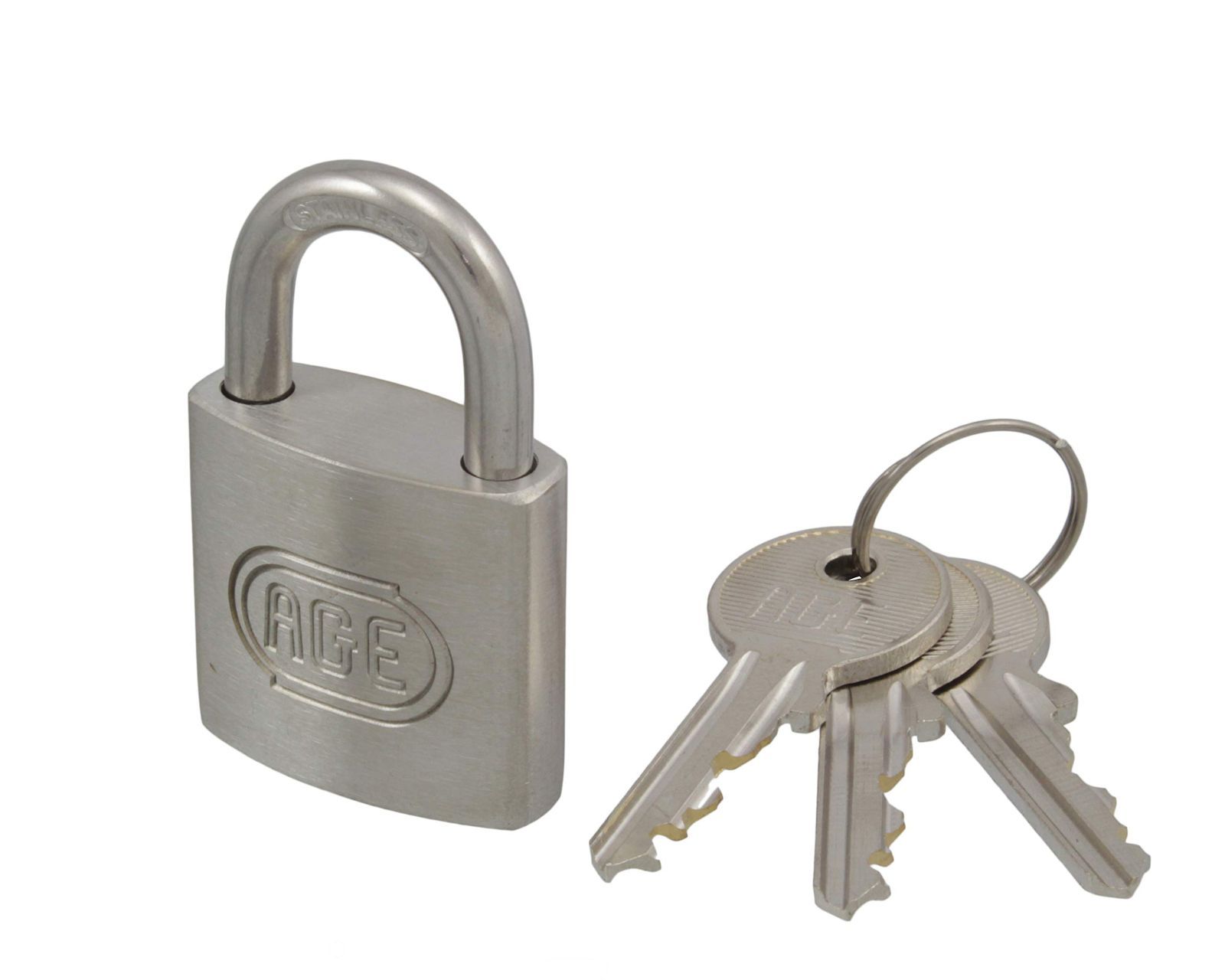30 mm 南京錠 3本キー ダブルロック ステンレス製 錆 汚れに強い 72821 Age ハイロジック