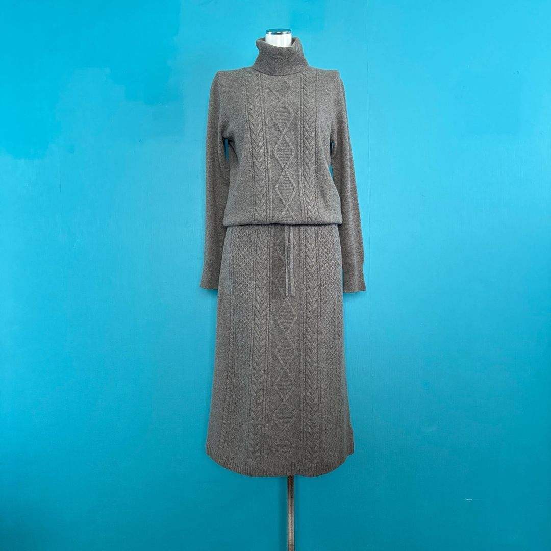 993 【カシミヤ】ダーマコレクション ロングニットワンピース