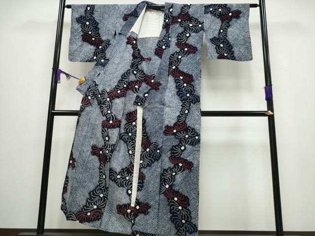 平和屋着物∴夏物 浴衣 有松鳴海絞り 乱菊 綿 ng