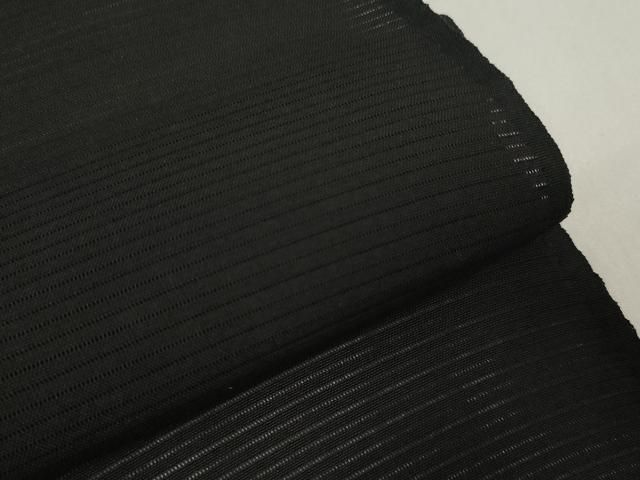平和屋着物＊夏物 黒紋付 黒反物 着尺 絽 本堅牢染 逸品 未