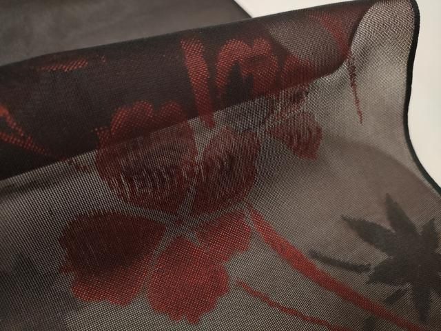 平和屋着物▽西陣　羽織・コート　反物　羽尺　スリーシーズン　春夏秋　紗　枝花文　逸品　未使用　DAAW8166zzz 平和屋着物▽西陣 羽織・コート 反物 羽尺 スリーシーズン 春夏秋 紗 枝