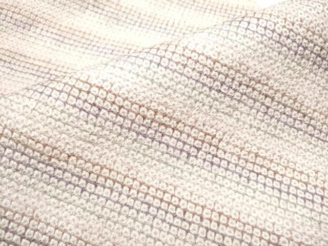 平和屋着物●全通柄　九寸名古屋帯　総絞り　斜線文　正絹　逸品　CABA0862hy 平和屋着物○全通柄 九寸名古屋帯 総絞り 斜線文 正絹