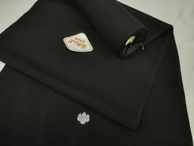 平和屋着物＊夏物　黒紋付　黒反物　着尺　絽　洗える着物　未使用　DAAW8179zzz 平和屋着物＊夏物 黒紋付 黒反物 着尺 ディスカウント 絽 洗える着物