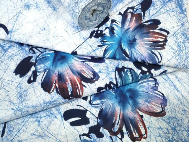 平和屋着物＊夏物　浴衣　反物　着尺　舞花文　綿　逸品　未使用　DAAW8182zzz 平和屋着物＊夏物 浴衣 反物 着尺 舞花文 綿 逸品 未使用 DAAW8182zzz