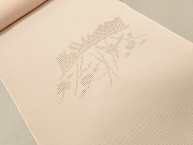 平和屋着物＊夏物 付下げ 反物 着尺 駒絽 草花文 ドロンワーク 伊