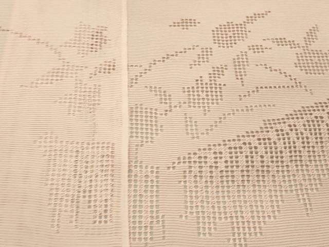 平和屋着物＊夏物　付下げ　反物　着尺　駒絽　草花文　ドロンワーク　伊と幸　逸品　未使用　DAAW8186zzz 平和屋着物＊夏物 付下げ 反物 着尺 駒絽 草花文 ドロンワーク 伊