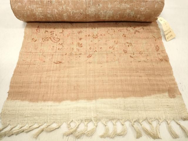 平和屋着物＊夏物　紗紬　反物　着尺　更紗花文　逸品　未使用　DAAW8189zzz 平和屋着物＊夏物 紗紬 反物 着尺 更紗花文 逸品 未使用 DAAW8189zzz