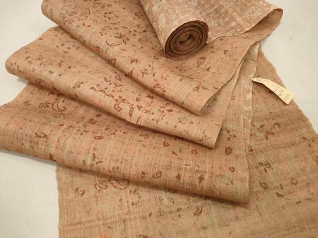 平和屋着物＊夏物 紗紬 反物 着尺 更紗花文 逸品 未使用 DAAW8189zzz