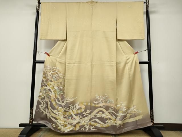 平和屋着物○中国三大刺繍 相良刺繍 色留袖 熨斗草花文 暈し染め 金彩