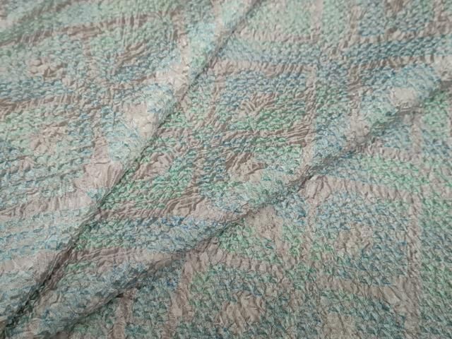 平和屋着物●上質な小紋　総絞り　菱文　正絹　逸品　未使用　DAAY5640ud 平和屋着物○上質な小紋 総絞り 菱文 正絹 逸品 未使用 DAAY5640ud