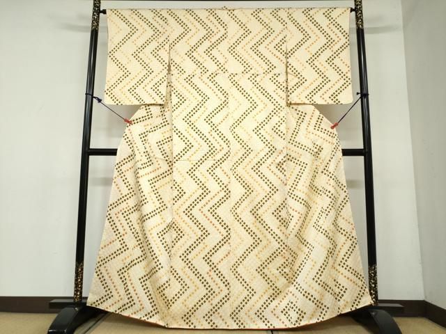 平和屋着物○上質な小紋 総絞り 変わり縞 正絹 逸品 AAAU8154zg