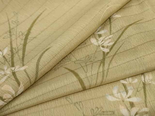 平和屋着物＊夏物 小紋 絽 草花文 洗える着物 AABC9407jd