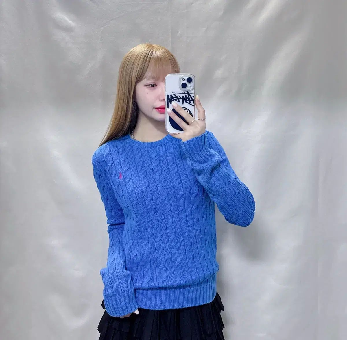 ポロ ラルフローレン ブルー ポニー ケーブル編み ニット - メルカリ