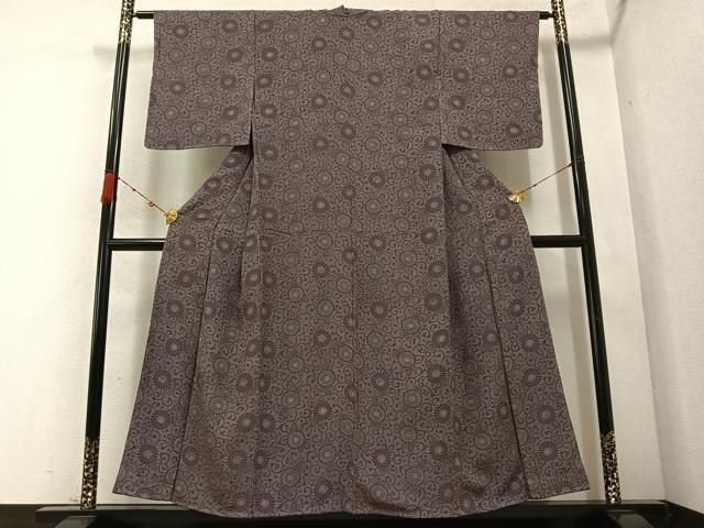 平和屋着物●上質な小紋　型染め　花唐草文　正絹　逸品　未使用　AABC9644ph 平和屋着物○上質な小紋 型染め 花唐草文 正絹 逸品 未使用 AABC9644ph