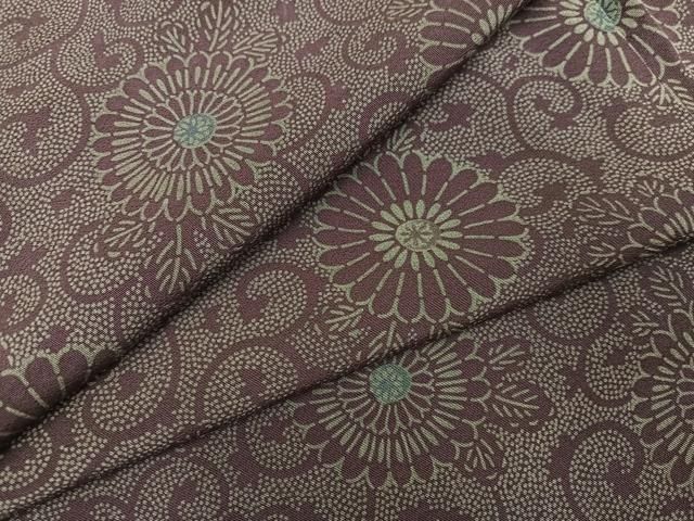 平和屋着物●上質な小紋　型染め　花唐草文　正絹　逸品　未使用　AABC9644ph 平和屋着物○上質な小紋 型染め 花唐草文 正絹 逸品 未使用 AABC9644ph