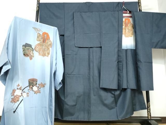 平和屋着物○男性 本場大島紬 アンサンブル 長襦袢（袷）セット 100