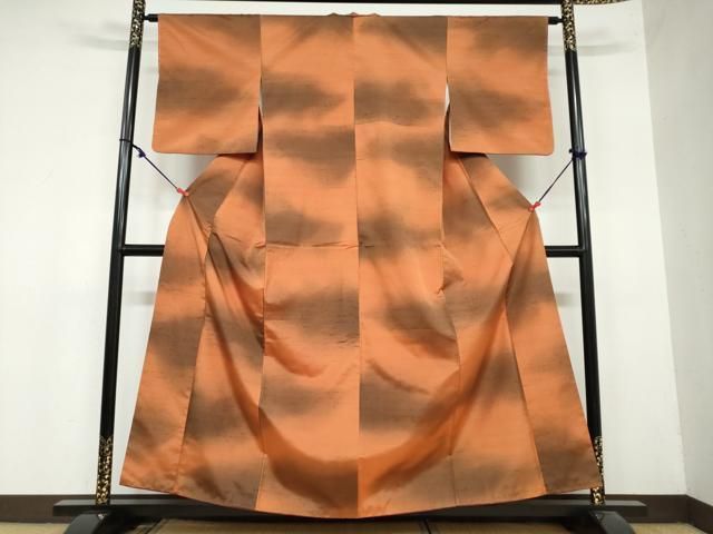 平和屋着物▽上質な紬 枝葉文 正絹 逸品 DAAY5302ud 平和屋着物○