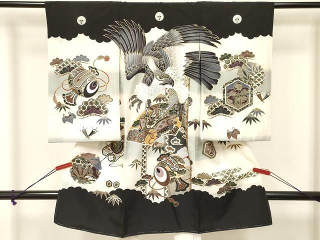平和屋着物[]お宮参り 男の子 祝着 産着 初着 のしめ 鷹 鷲