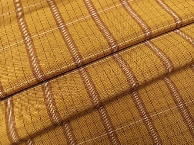 平和屋着物○無形文化財 本場黄八丈 近藤傳 草木染 手織 紬 格子 正絹