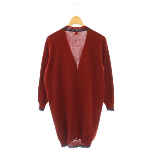 エルメス HERMES ニットカーディガン シルク カシミヤ混 36 レッド /DF