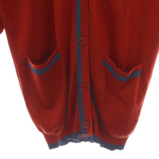 エルメス HERMES ニットカーディガン シルク カシミヤ混 36 レッド /DF