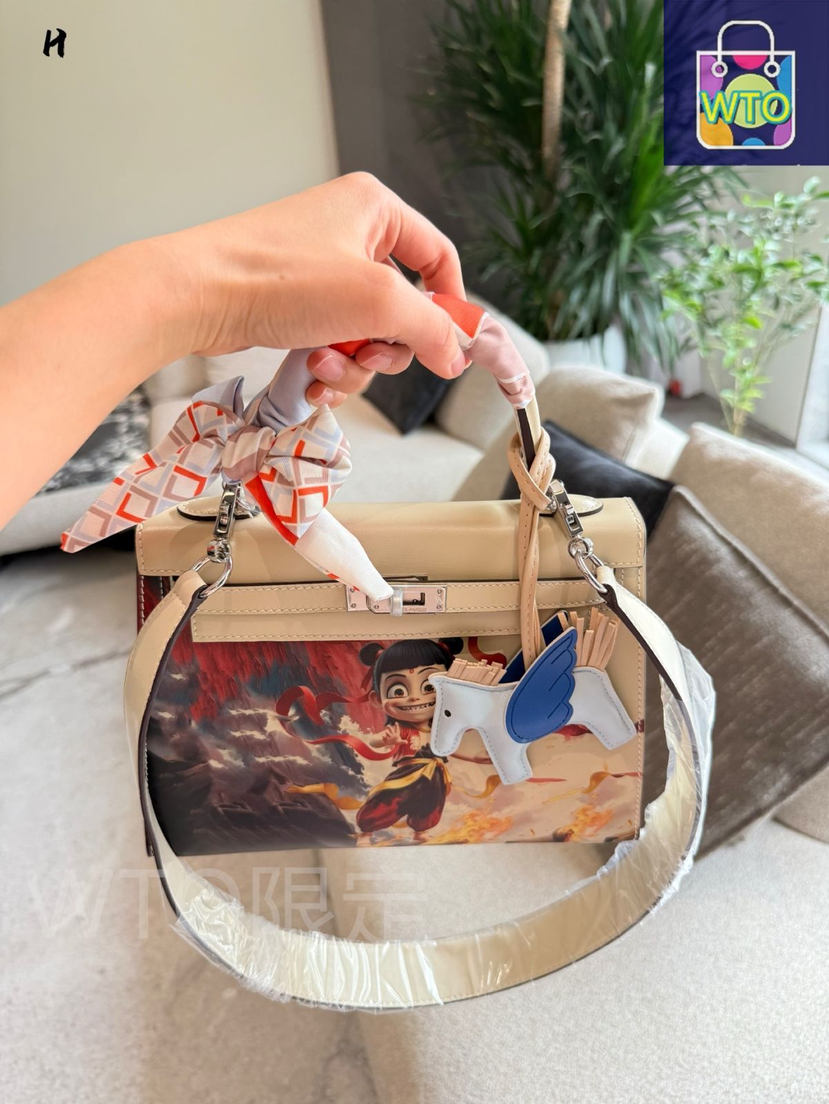 エルメス❣️ケリーバッグ用❣️ボックス！美品 HERMES(エルメス)/ケリー25（内縫い）/ボックスカーフ×ブラックの買取