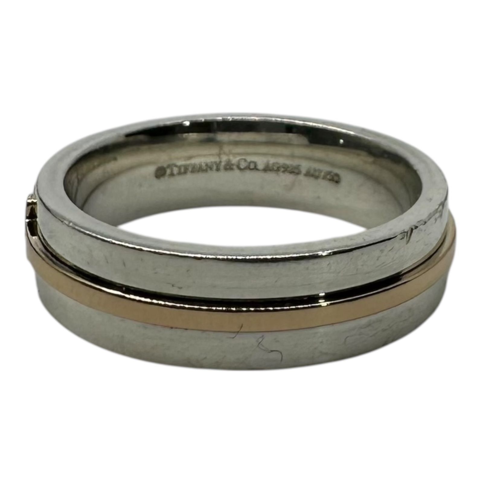 TIFFANY & CO.(ティファニー) AU750 AG925 T Wide Ring T ワイド 