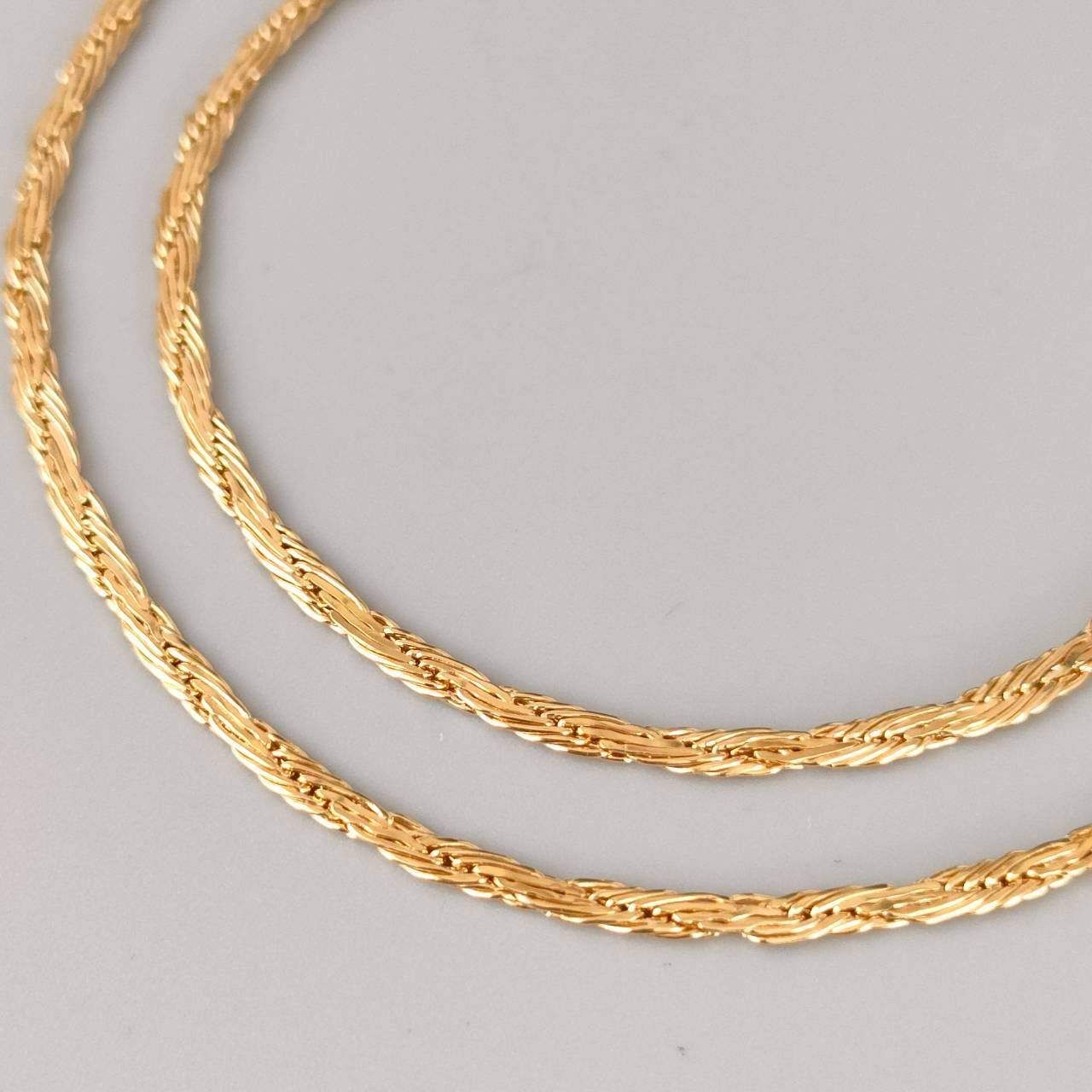 ゴールド 編み込みデザイン ネックレス 楽天市場】【中古】K18 ネックレス 編み込みデザイン 約51cm 18金