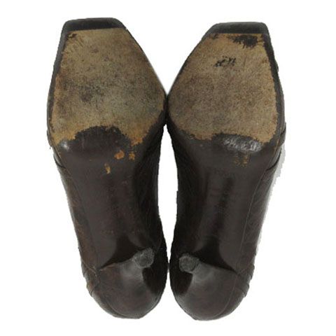 セルジオロッシ Sergio rossi パンプス スクエアトゥ ヒール レザー