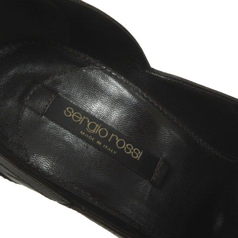 セルジオロッシ Sergio rossi パンプス スクエアトゥ ヒール レザー