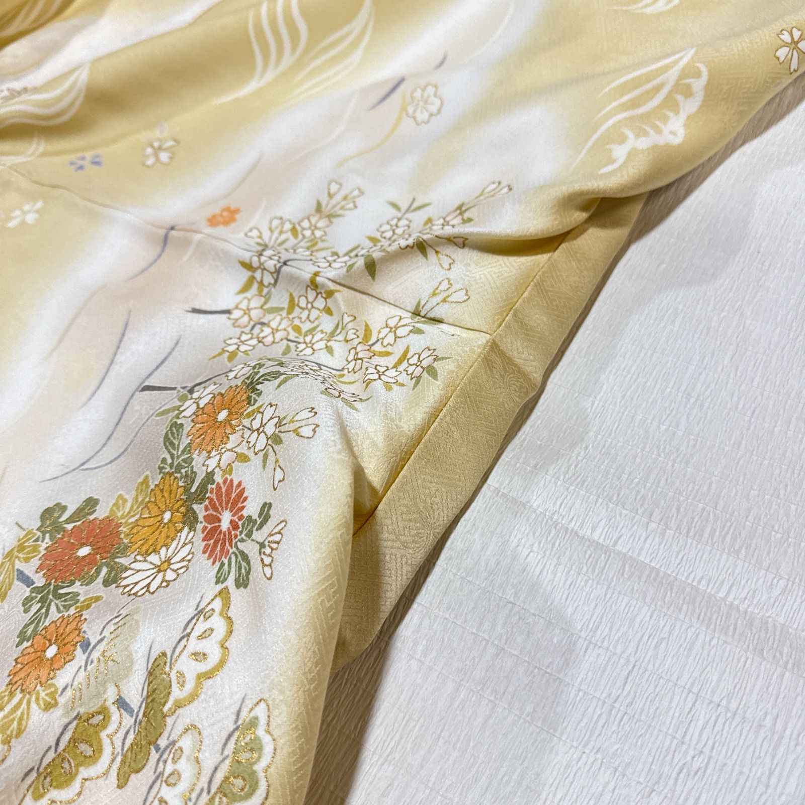 訪問着 袋帯 正絹 フルセット 薄黄色 - メルカリ