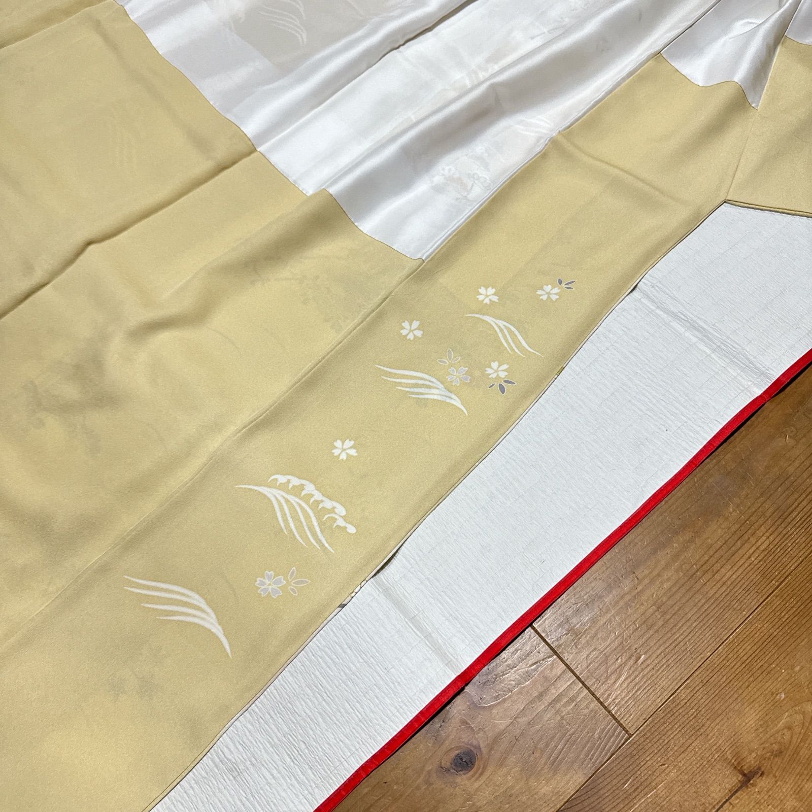 訪問着 袋帯 正絹 フルセット 薄黄色 - メルカリ