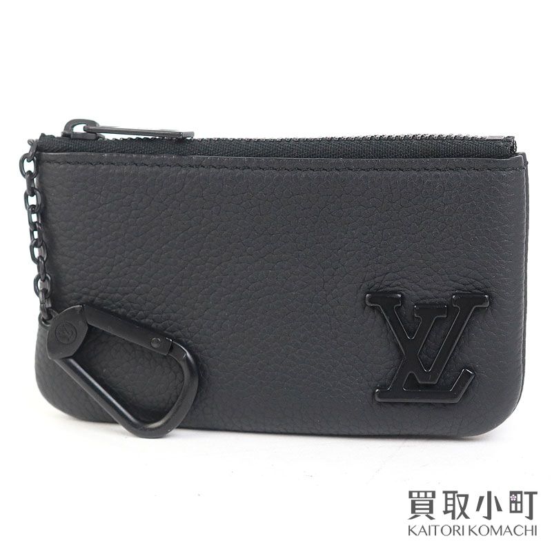 ルイヴィトン M 81031 カードキーケース ポシェットクレ アエログラム ライニングレザーノワール コインケース 小銭入れ キーホルダー キーポーチ 財布 LV KEY POUCH