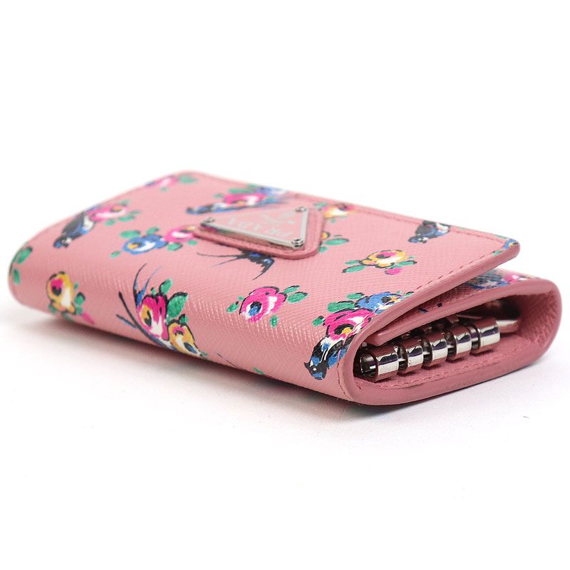 プラダ トライアングルロゴ サフィアーノ プリントレザー キーケース4