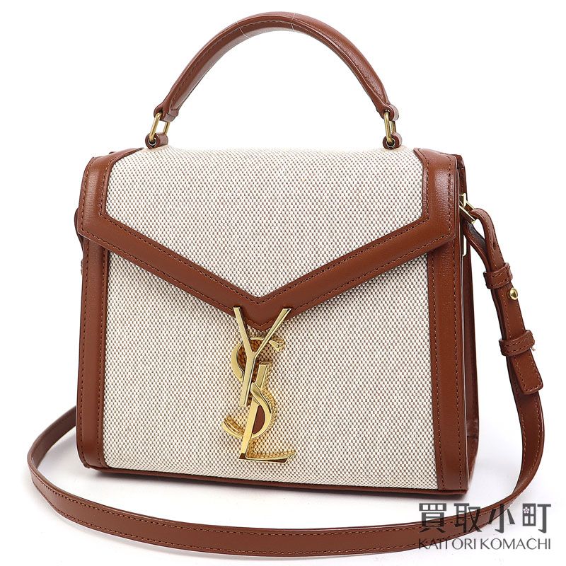 サンローラン カサンドラ トップハンドル ミニバッグ ナチュラル