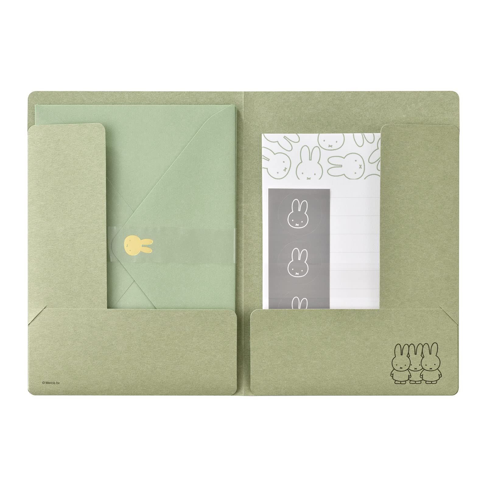  便箋 グリーン 封筒 ケース付き レターセット シール ミッフィー レ MY 12 G マルアイ レターセット レター カード