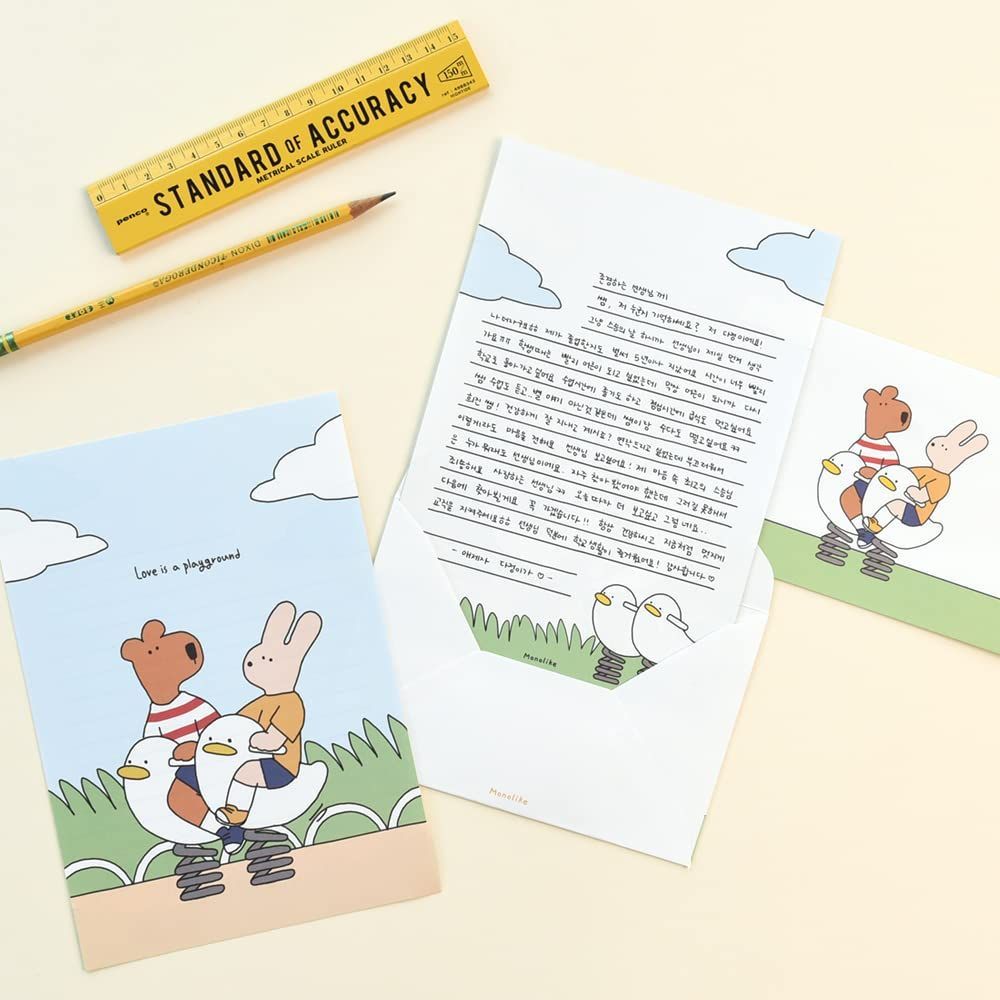 Happy セット and Lucky 8種 Ver 2 Letter Paper 便箋 封筒 Set ハッピーアンドラッキー 類 モノライク