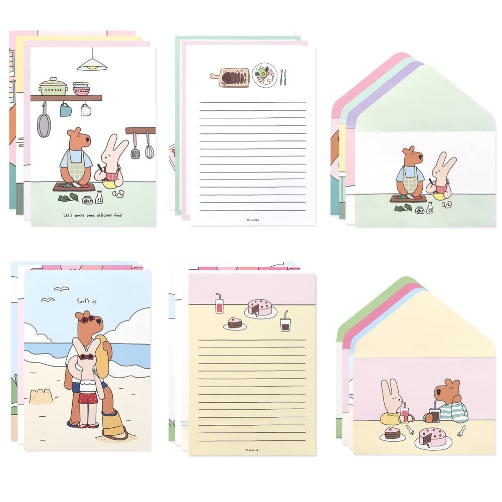 Happy セット and Lucky 8種 Ver 2 Letter Paper 便箋 封筒 Set ハッピーアンドラッキー 類 モノライク