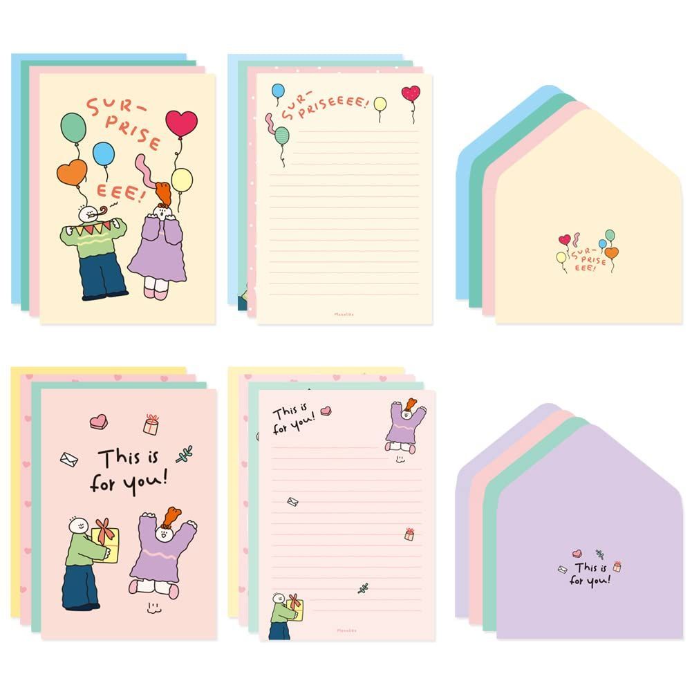 数量 オリモリー おめでとう 便箋 封筒 8種 セット モノライク Olly Molly Birthday Letter Paper Set 類