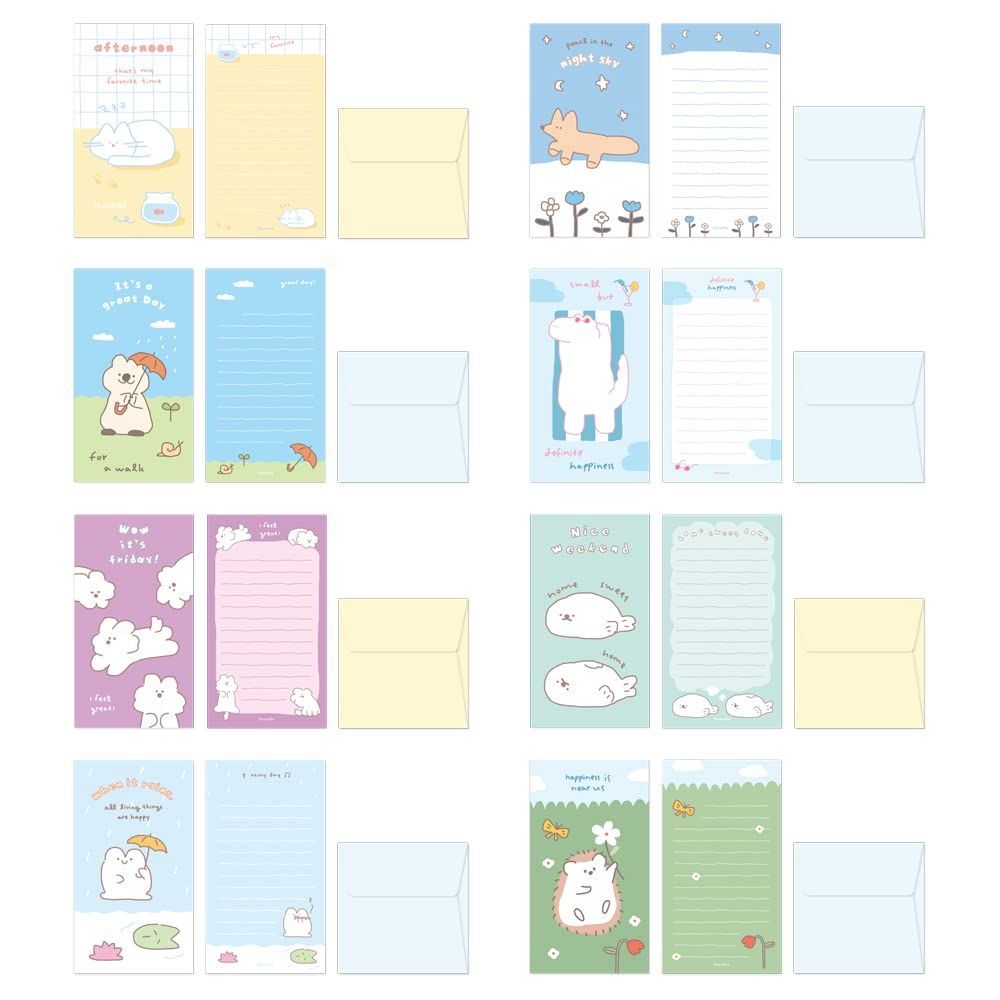 数量 Mini C Letter Afternoon Paper town Set Story - 類 セット 8種 便箋 ミニ便箋 封筒 ストーリータウンアフタヌーン モノライク