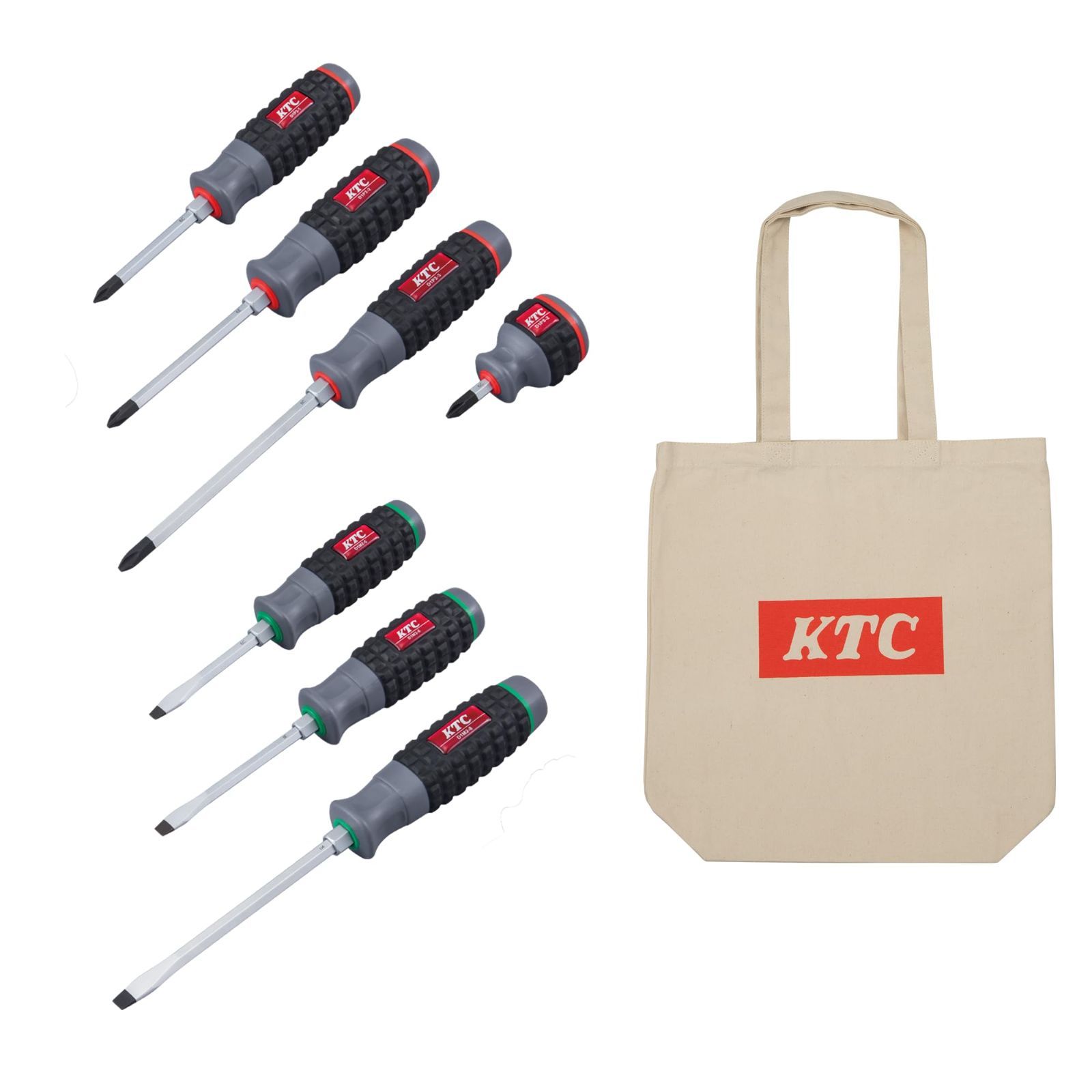 Thumbnail of [Special Price] [Limited Edition] Kyoto Tool (KTC) Resin Handle Screwdriver (Through-Type) Set [Set of 7] with KTC Tote Bag