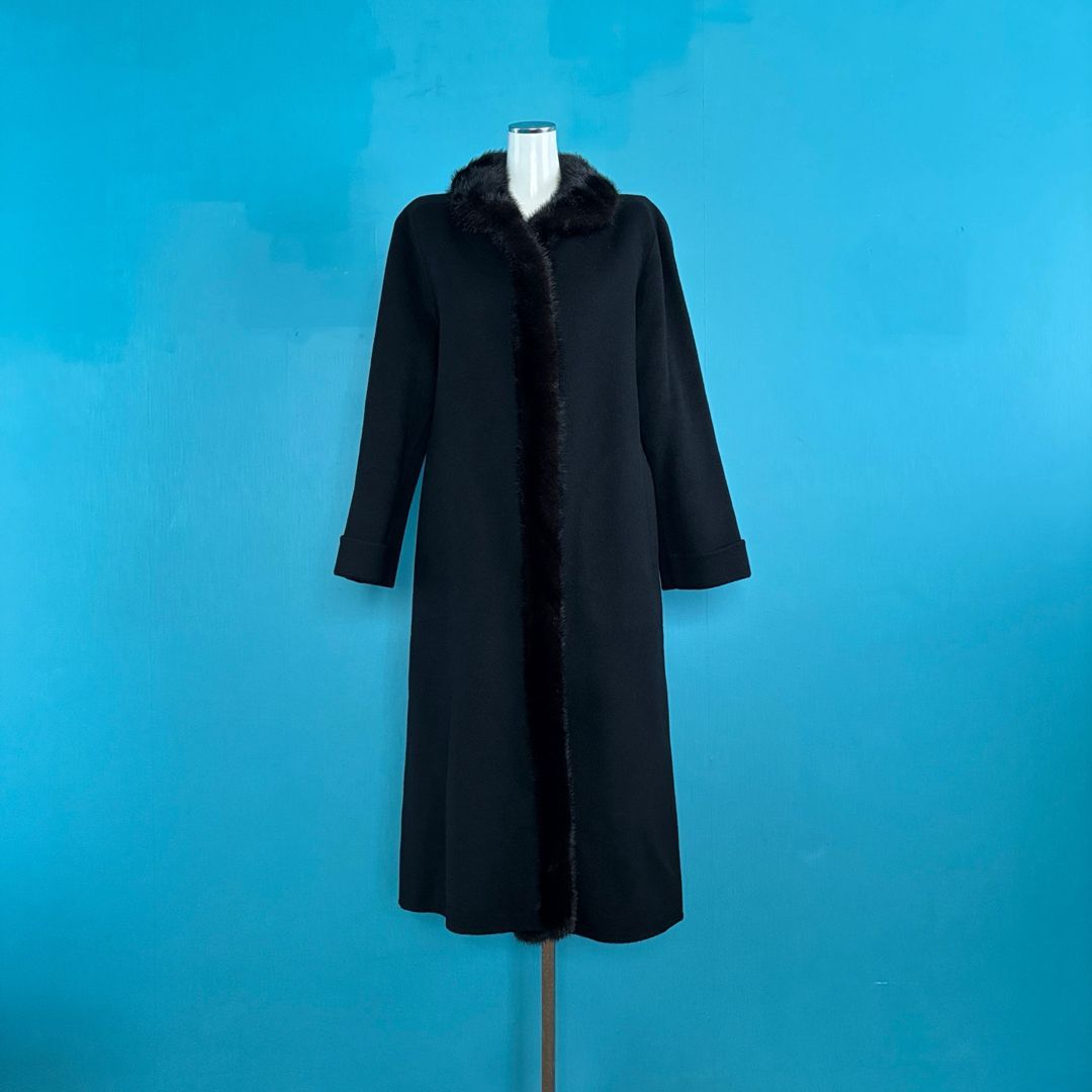 ALTO CAPPOTTO ミンクファー ウールロングコート 黒 9号 - メルカリ
